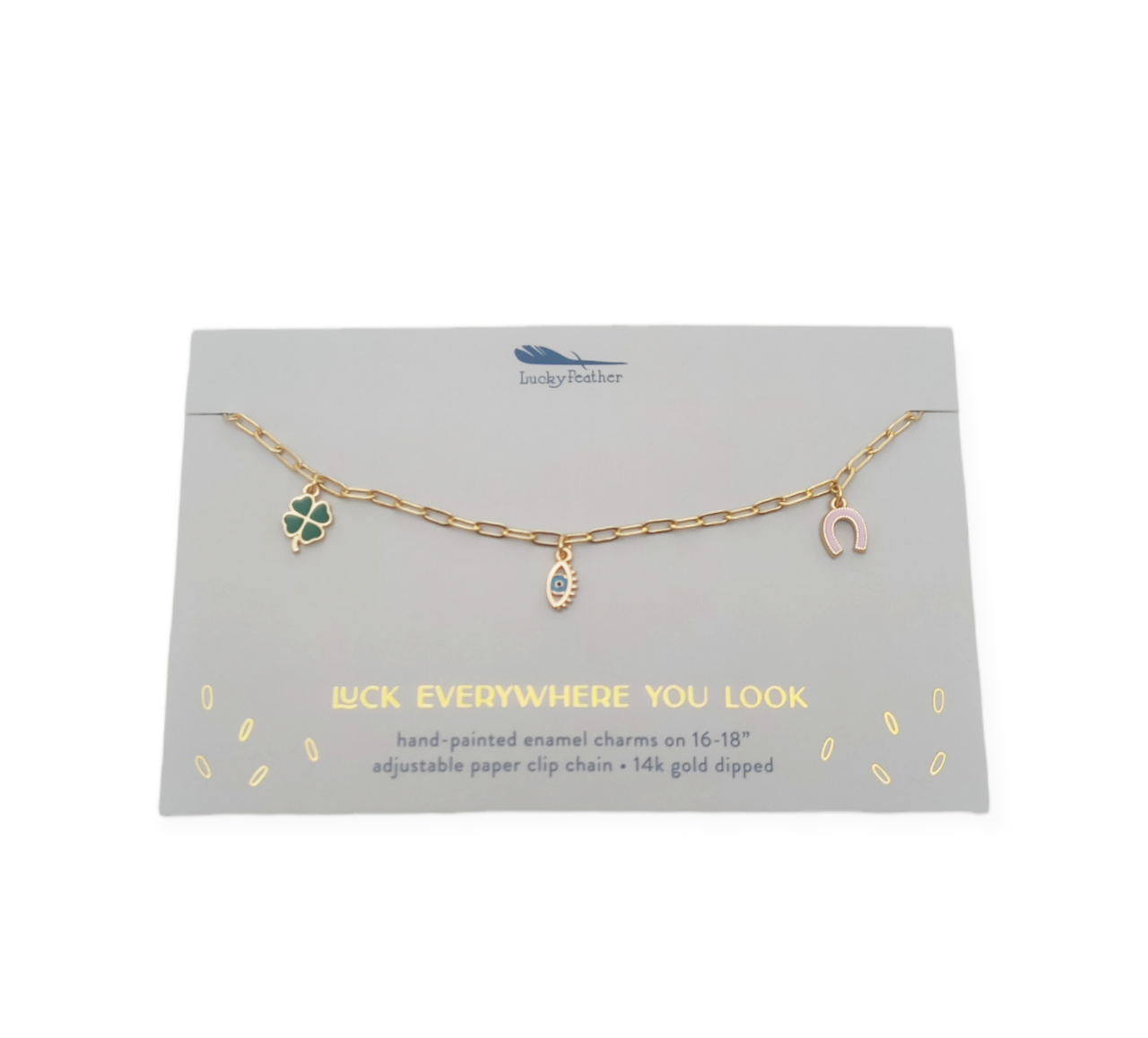 Lucky Feather Enamel Necklace