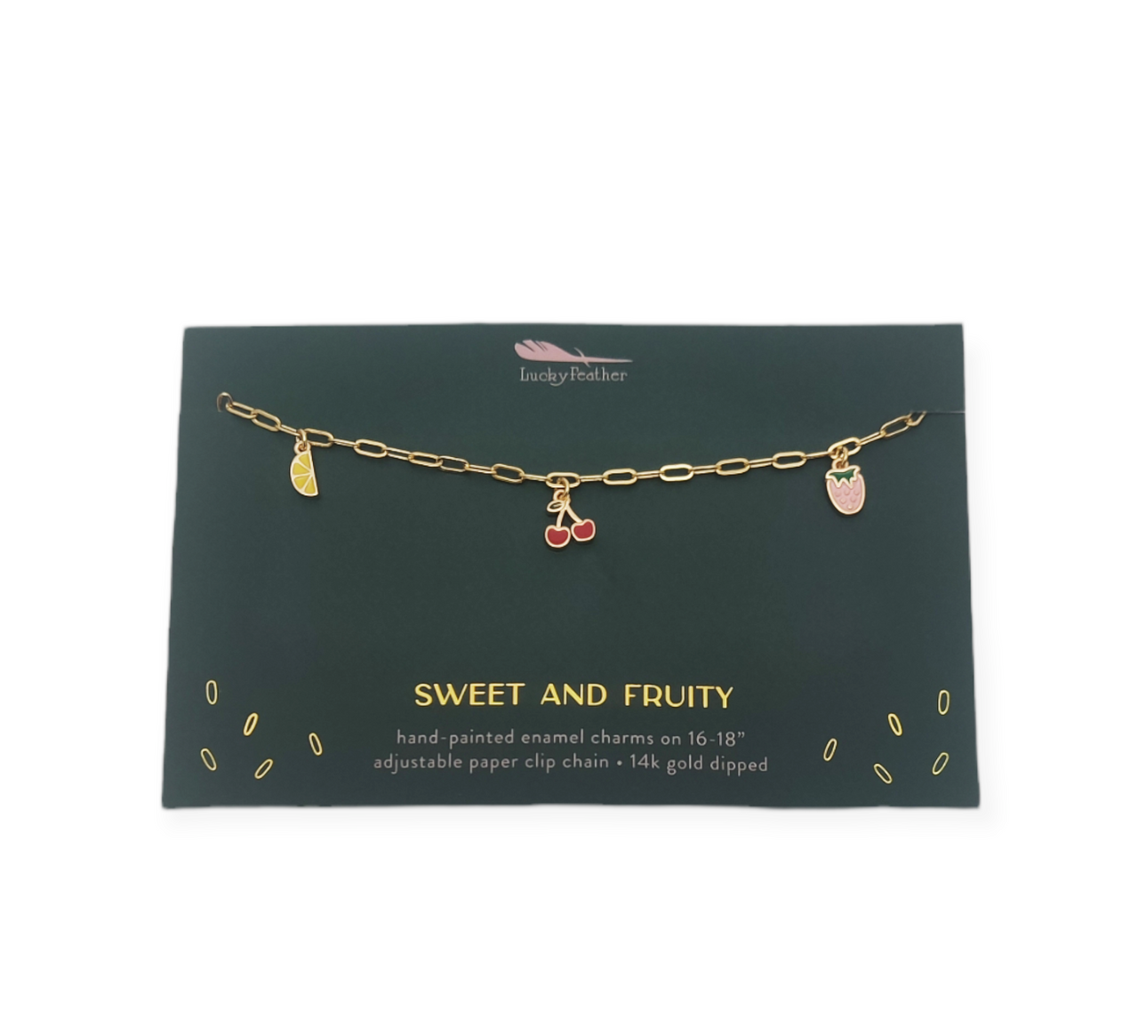 Lucky Feather Enamel Necklace