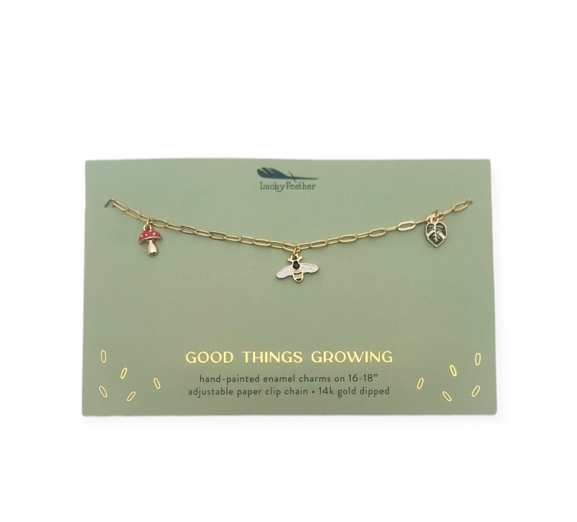 Lucky Feather Enamel Necklace