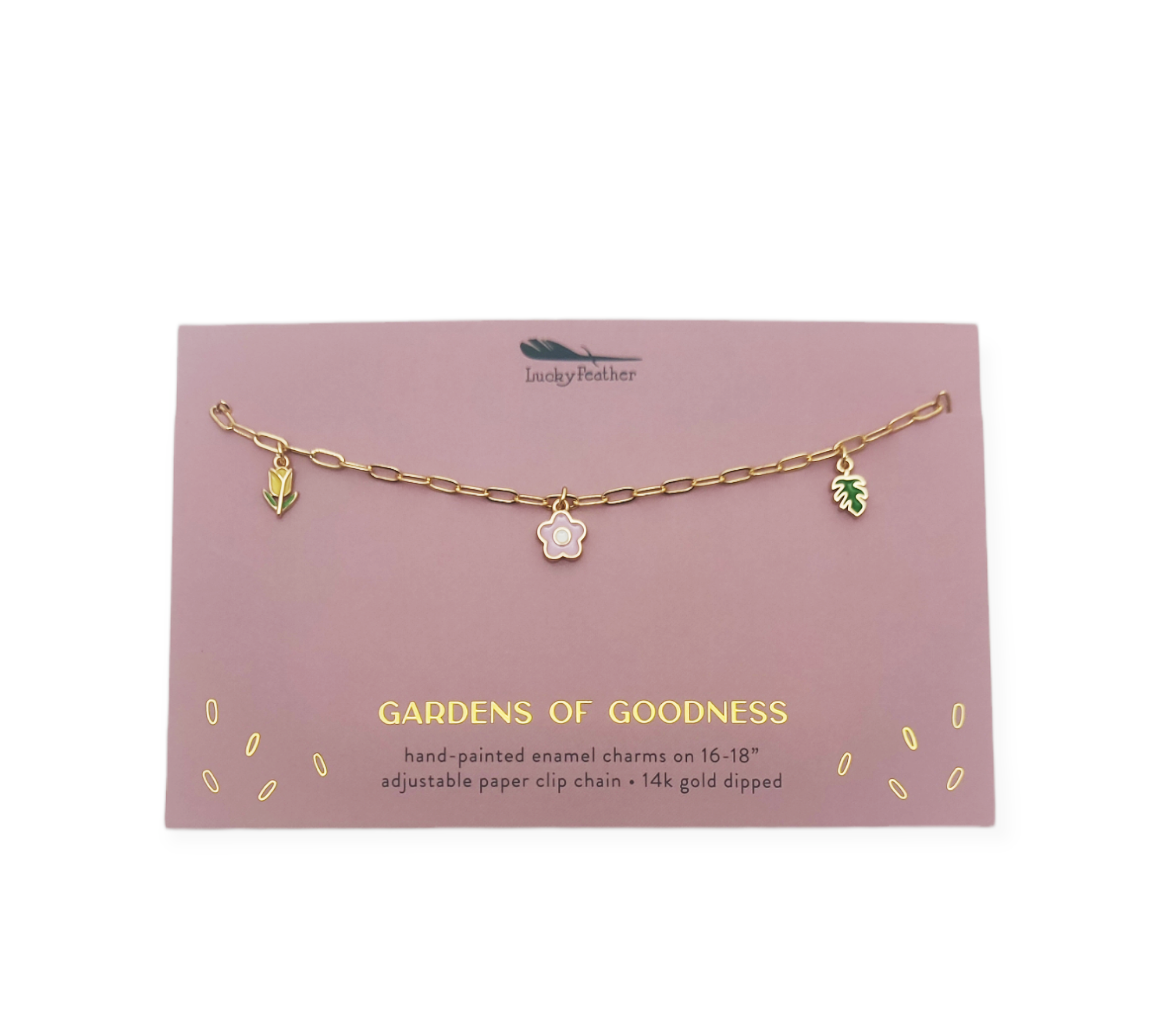 Lucky Feather Enamel Necklace