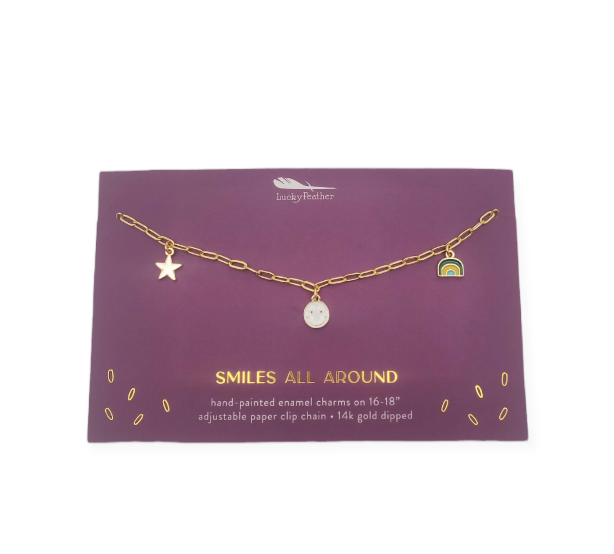 Lucky Feather Enamel Necklace