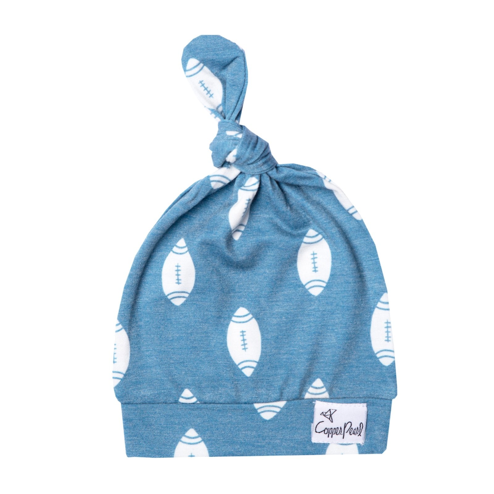 Copper Pearl Newborn Top Knot Hat