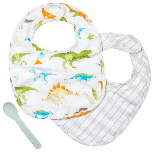Stephen Joseph Muslin Bib and Spoon Set