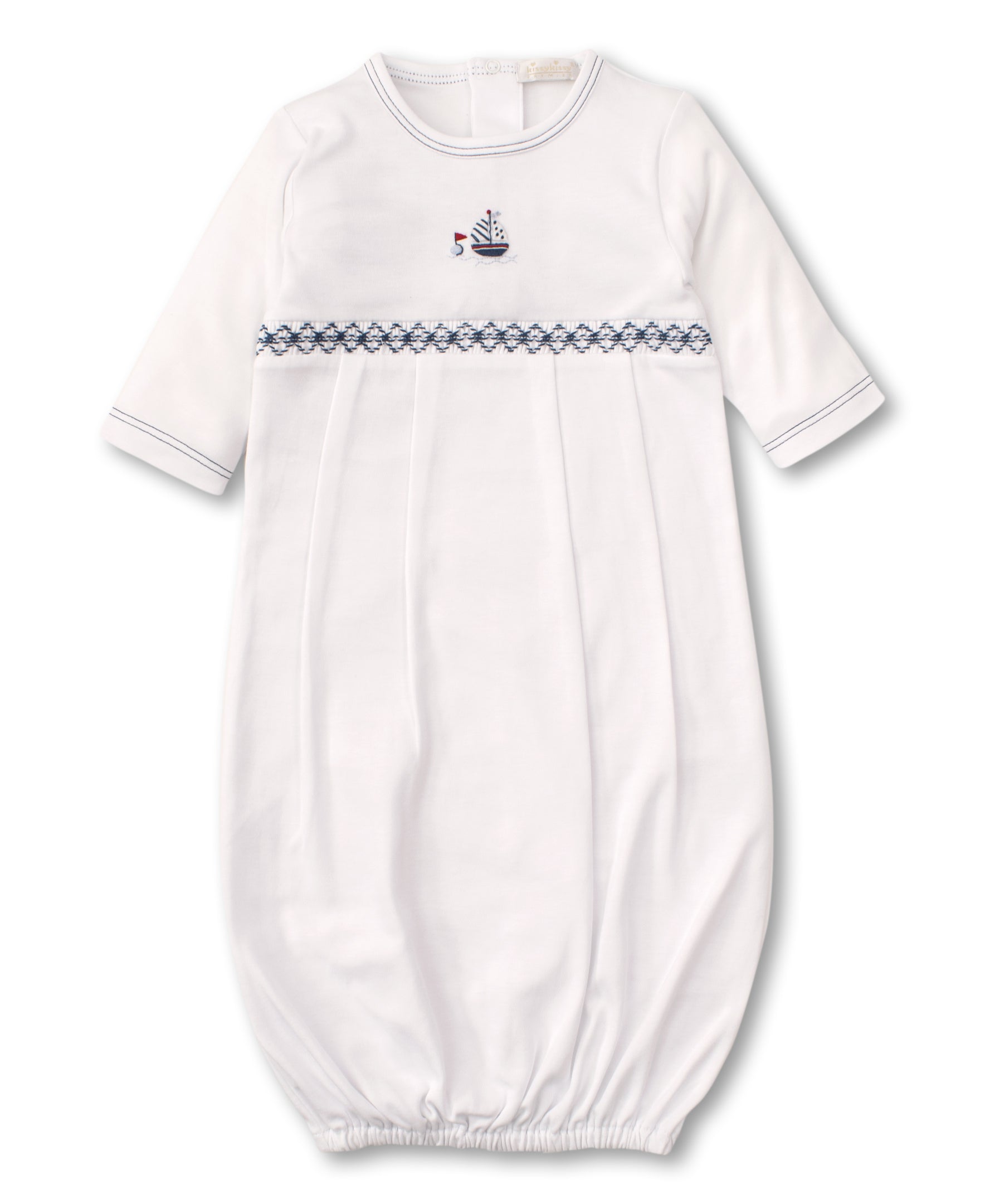 Kissy Kissy Premier Brigantine WH/NV Sack W/Hand Smocking KBW03893N-K194