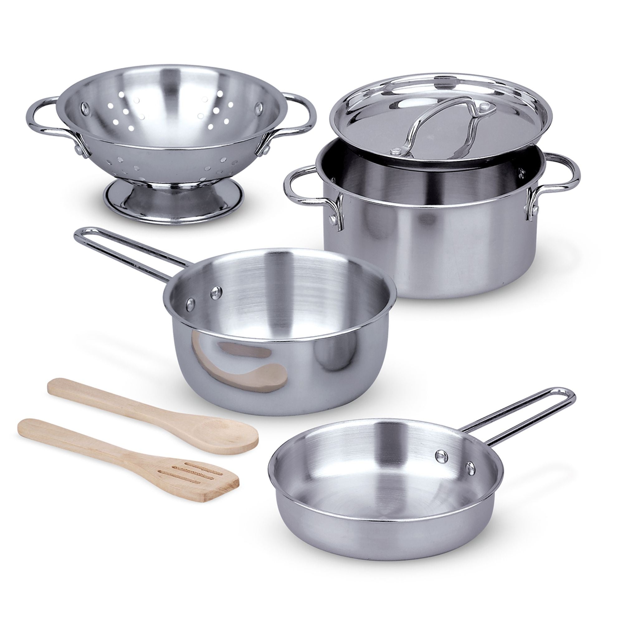 Melissa & Doug Stainless Steel Pots and Pans Play Set