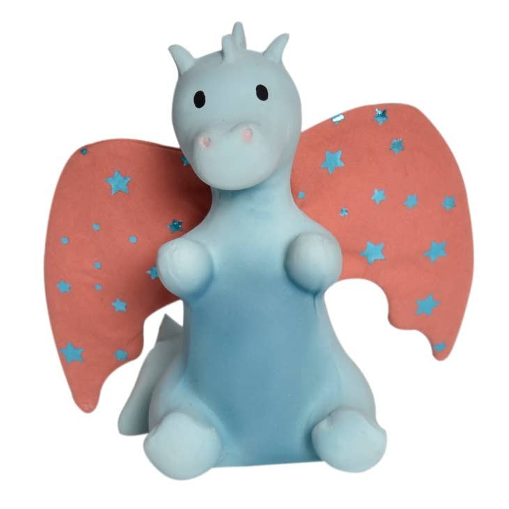 Tikiri Baby Sunrise Dragon Natural Rubber Rattle w/ Crinkle Wings