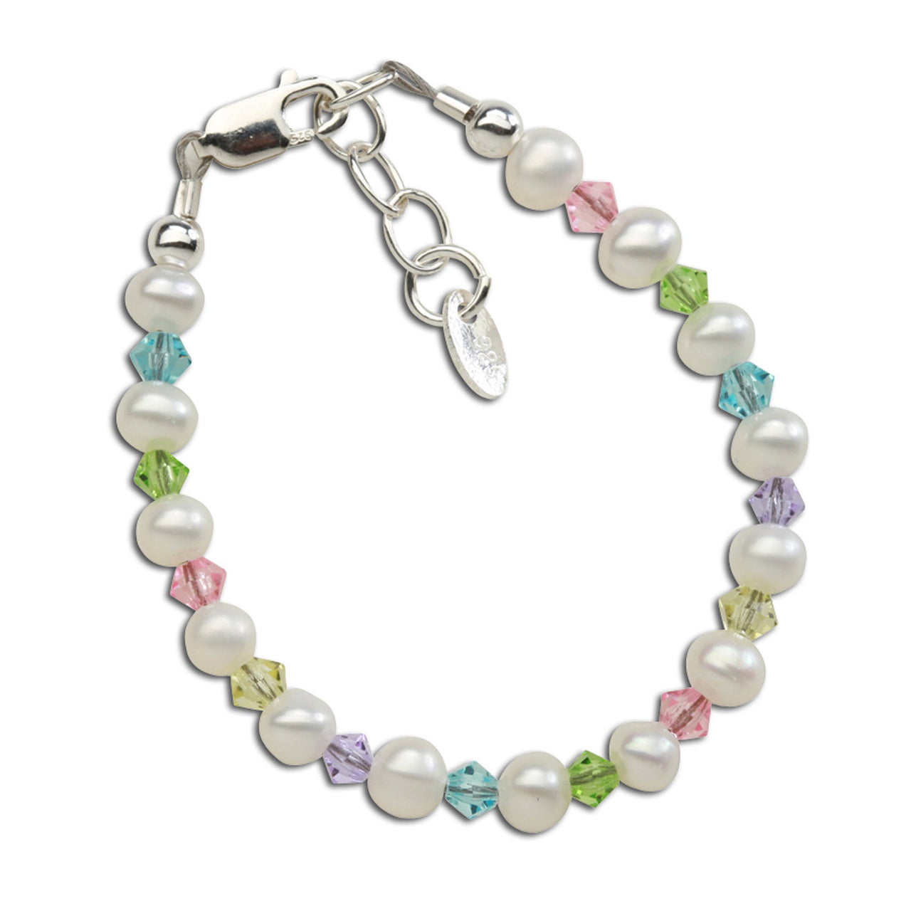 Cherished Moments Daniela Sterling Silver Multi-Color Pearl Bracelet