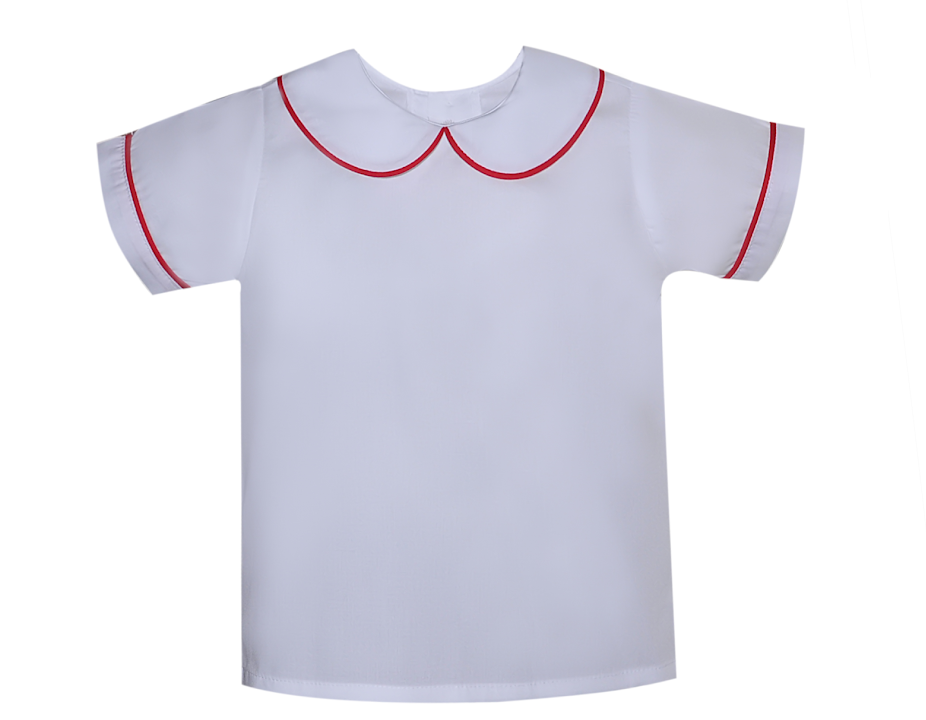 Remember Nguyen Red Piped Shirt Short Sleeve BL-R/PSHT-R