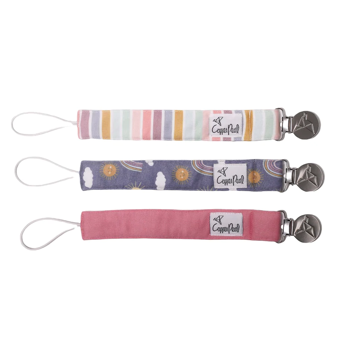 Copper Pearl Binky Clip 3 Pack