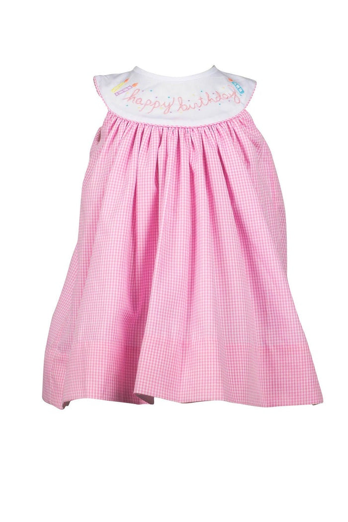 Proper Peony Birthday Dress in Pink Micro Gingham S23008 5001