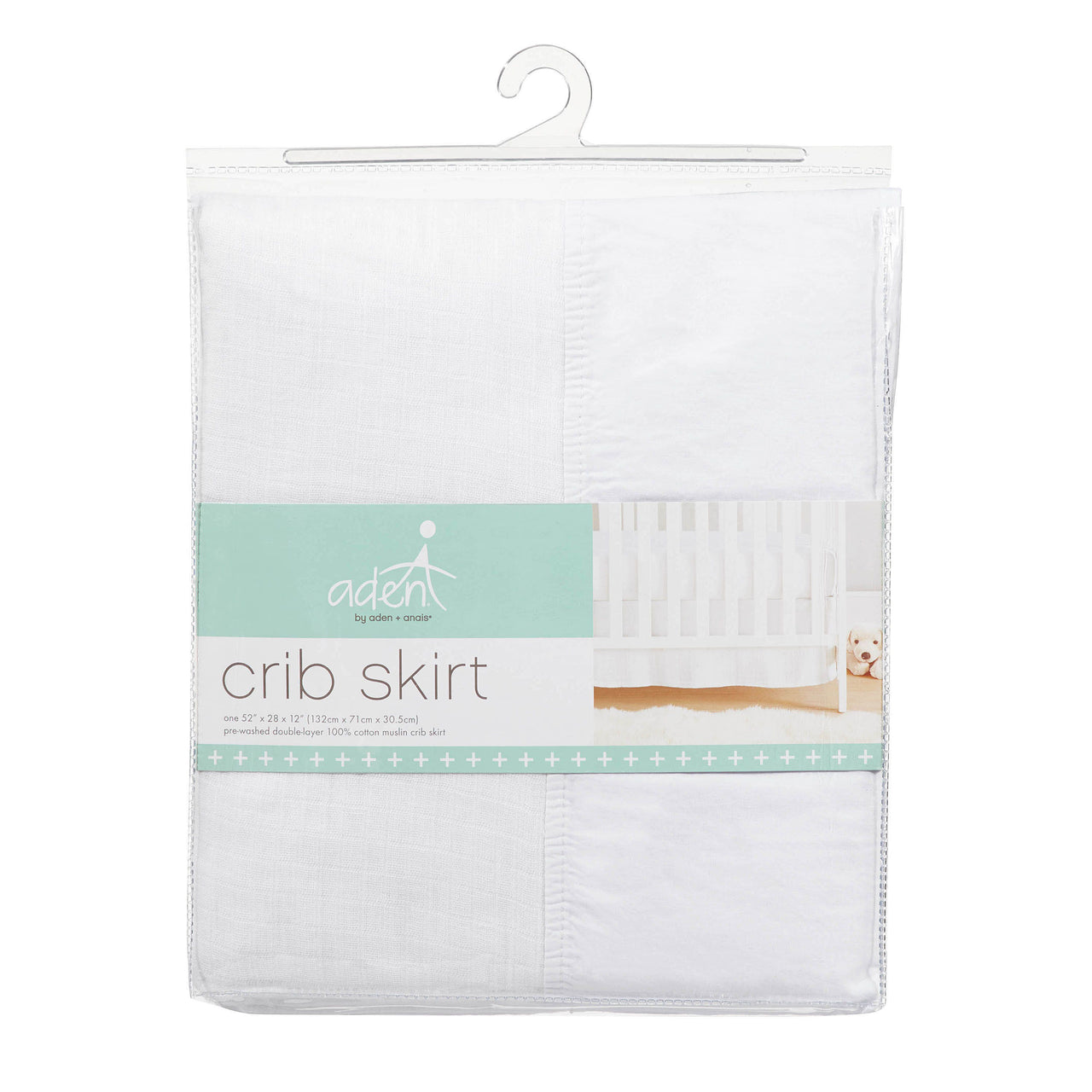Aden & Anais Cotton Muslin Crib Skirt Solid