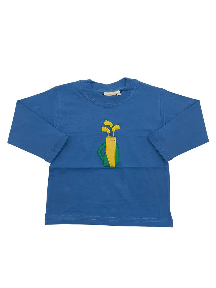 Luigi Golf Applique L/S T-Shirt Med Chambray T002-M3932 5008