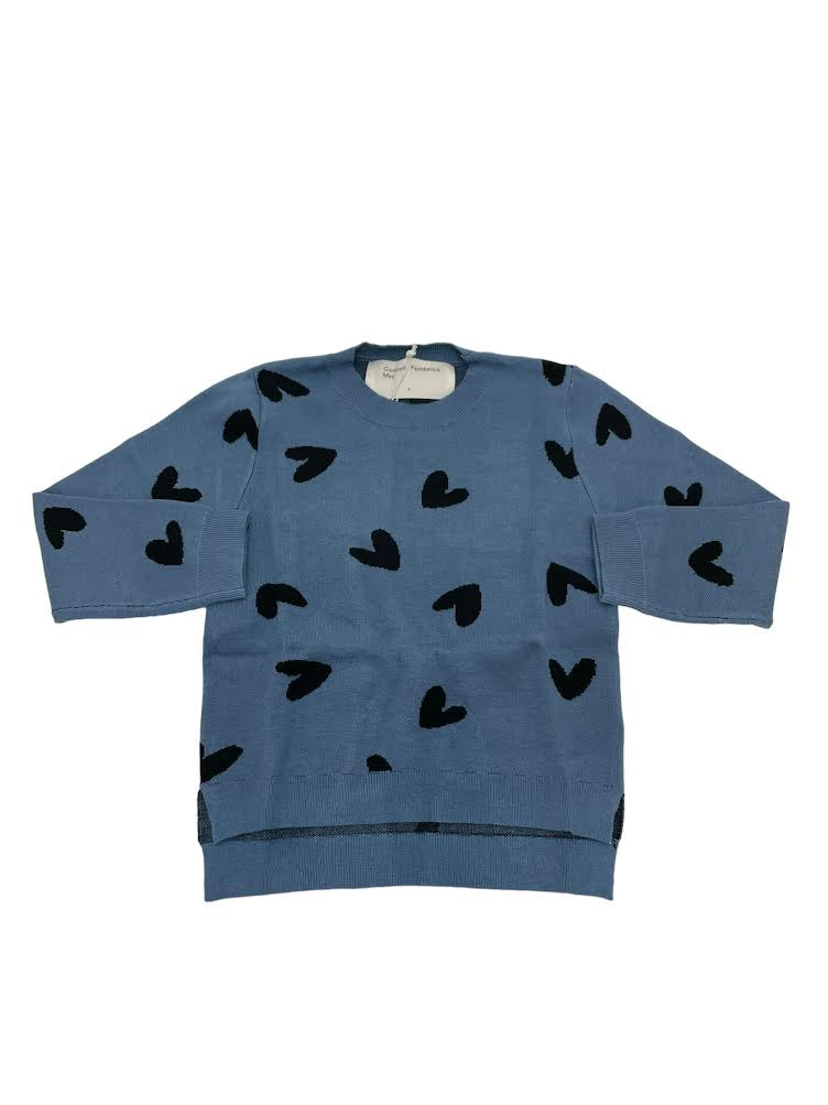 Fantastica Blue Sweater W/Hearts 10504 5008