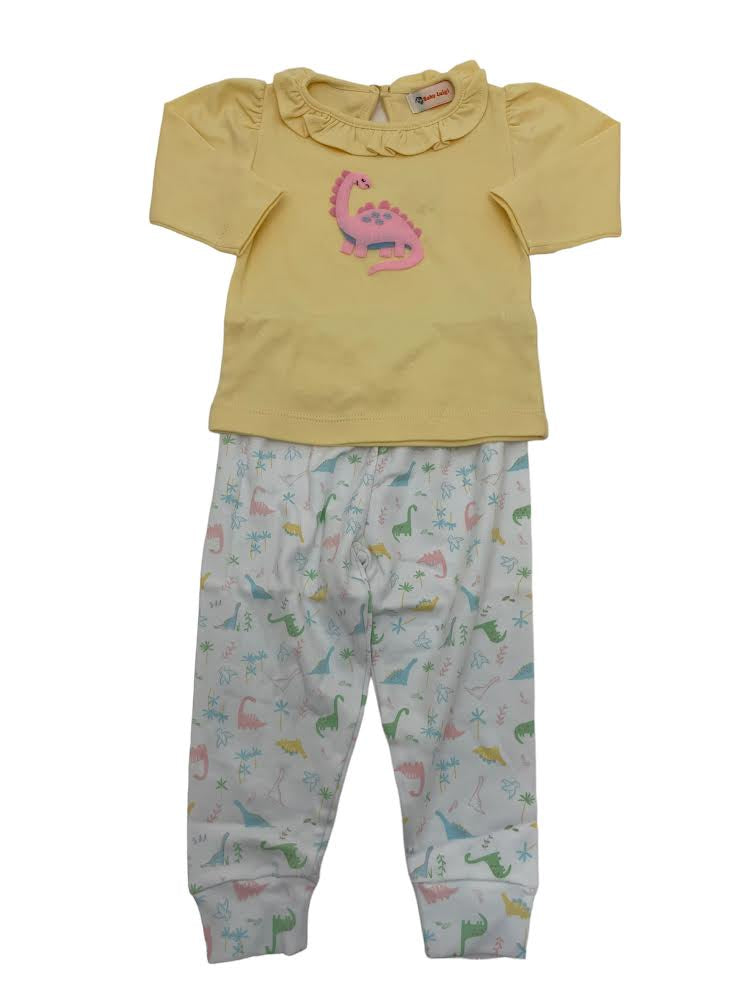 Luigi Dinosaur Appl Yellow  L/S Shirt W/Dino Print Pants 5008