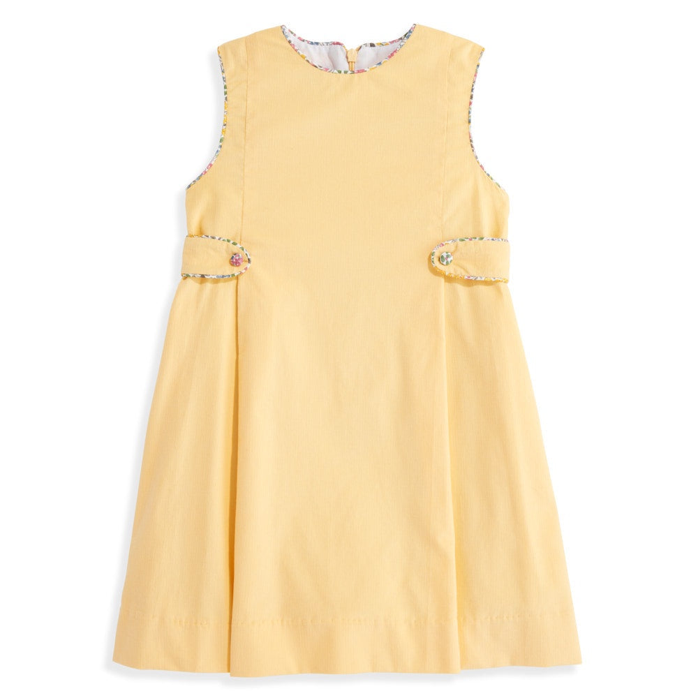 Bella Bliss Corduroy Side Tab Dress Yellow Cord W/Mayberry F21M108C 5008