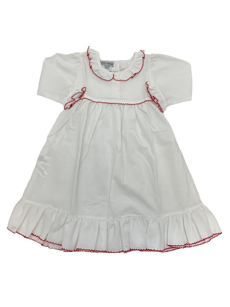 Sweet Dreams White gown W/Red Picot Trim GO179RY 5009