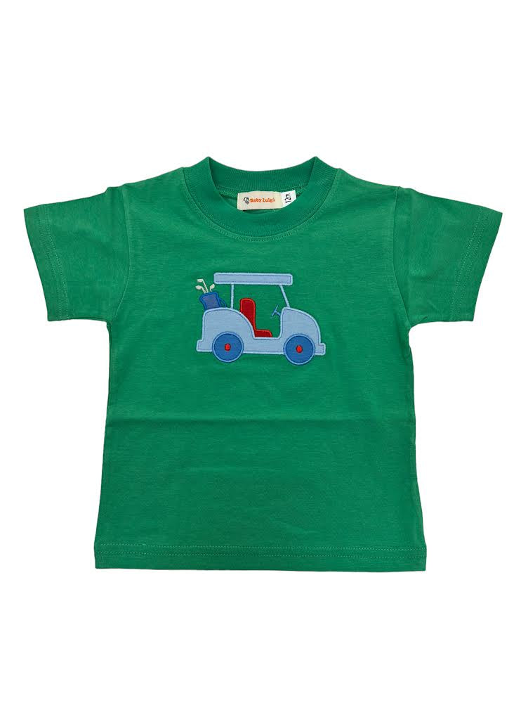 Luigi Boys S/S T-Shirt Golf Cart W/Bag Mint Green T001-M4160-140 5012