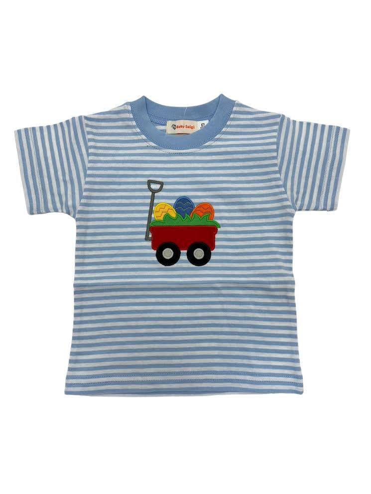 Luigi Sky Blue/White N. Stripe Boy S/S T-S Easter Egg Wagon T-Shirt