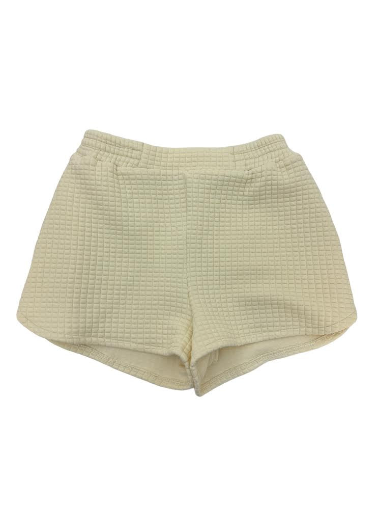Sadie & Sage Tween Pastime Textured Terry Shorts Ivory AG172TW 5101