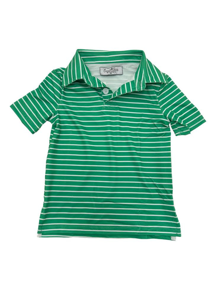 Sugar Bee Clothing Emerald Stripe Polo 5101