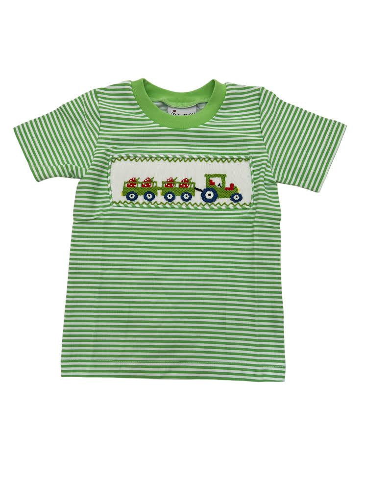 Delaney Boys Smocked Tractor Knit T-Shirt 91B 5101