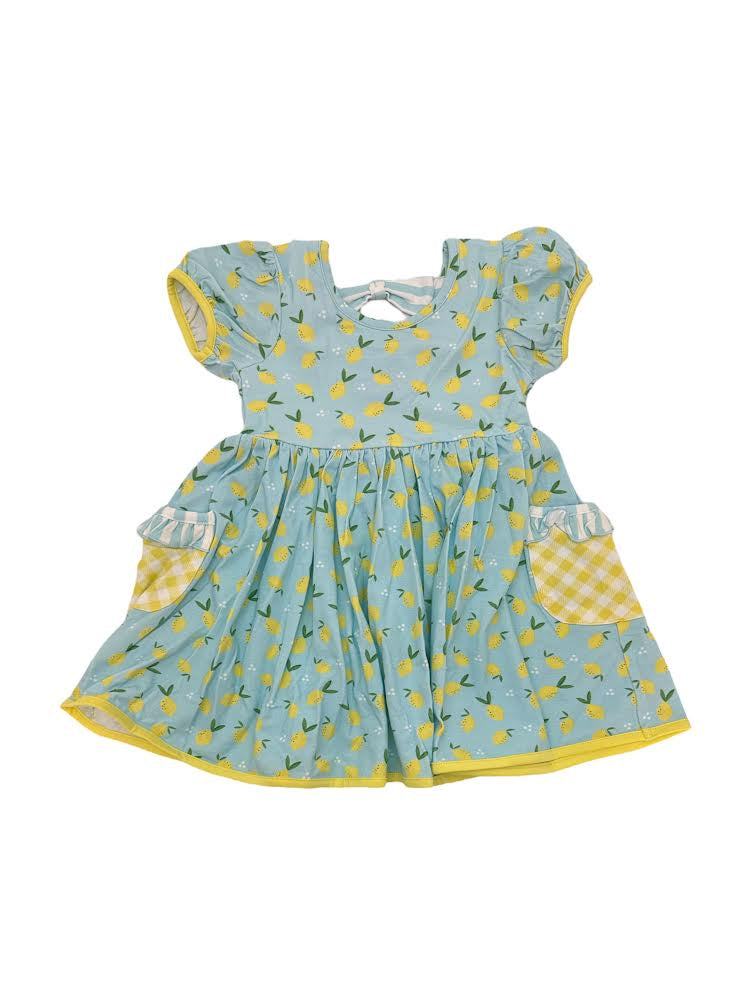 Swoon Baby Lemonade Peony Bow Pocket Dress SBS2450 5102