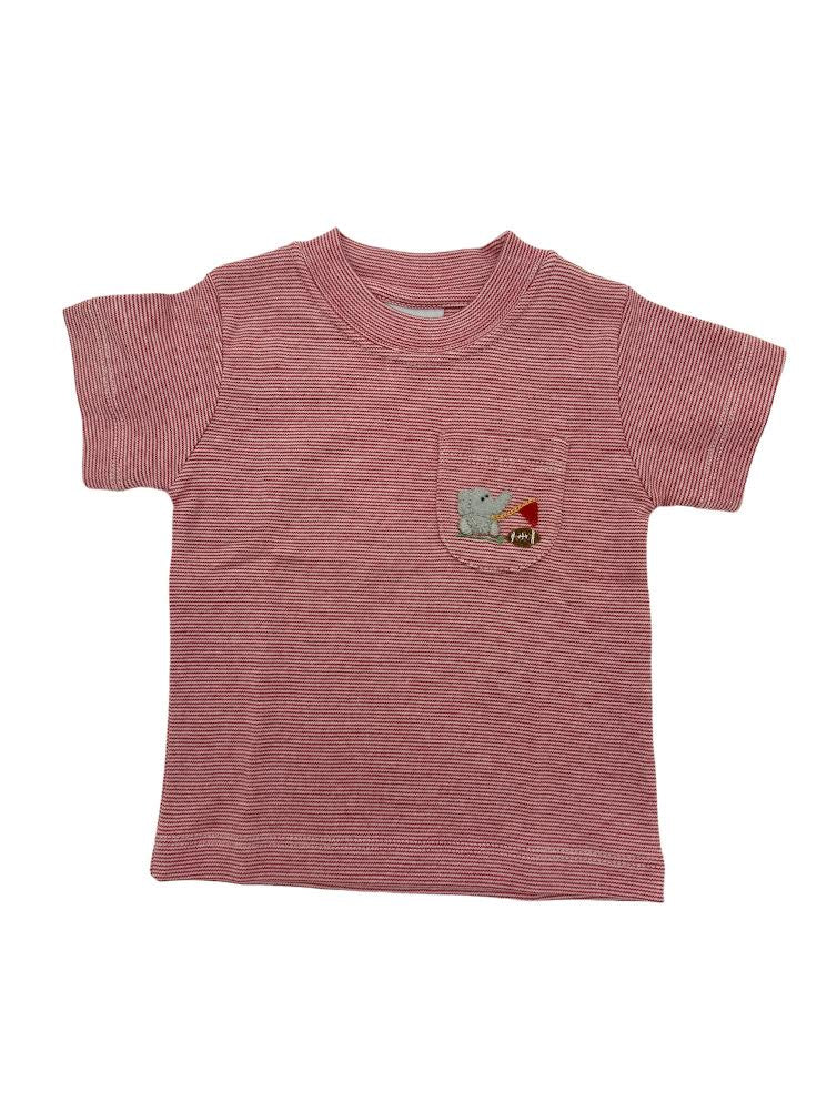 Squiggles Baby Elephant College W/Flag & Football T-Shirt W/Pocket 60P/254C/37MS 5102