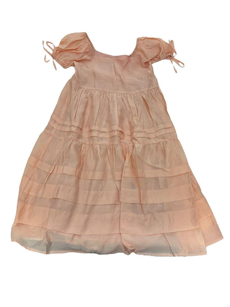Love Daisy Puff Sleeve Tiered Mini Dress Faded Tangerine LD34984 5102