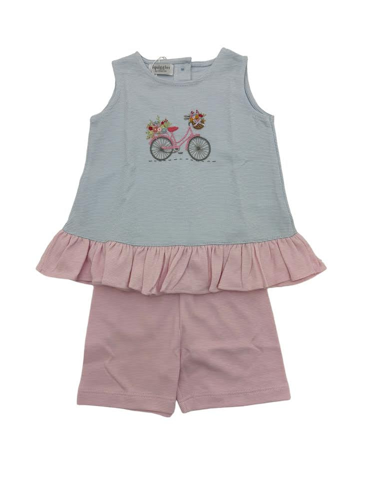 Squiggles Prem App Bicycle W/Flowers 53MS Top W/46MS Ruff 46MS Short 328/P474 5103