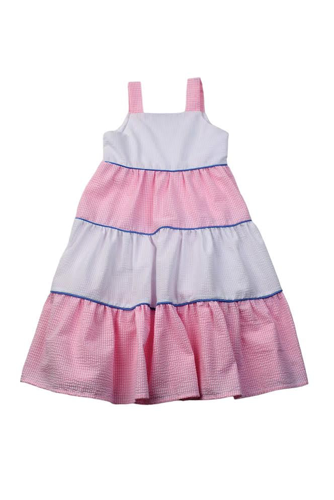 Funtasia Too Tiered Dress Pink/White 69562 5101