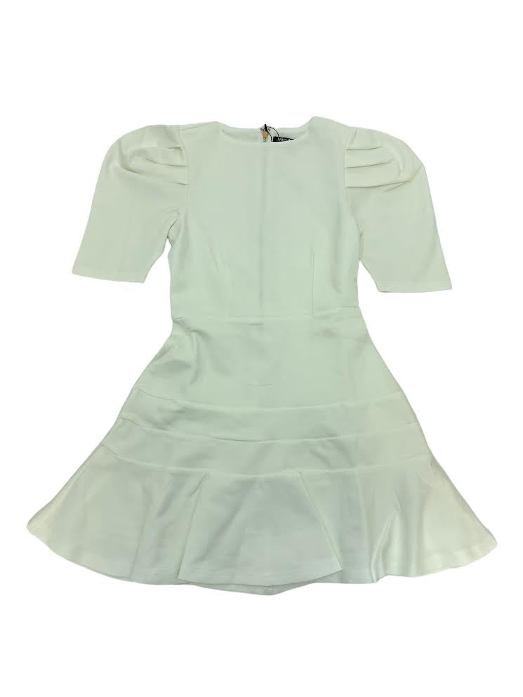 Miss Behave Girls Abigail Puff Shoulder Dress White SD1308 5101