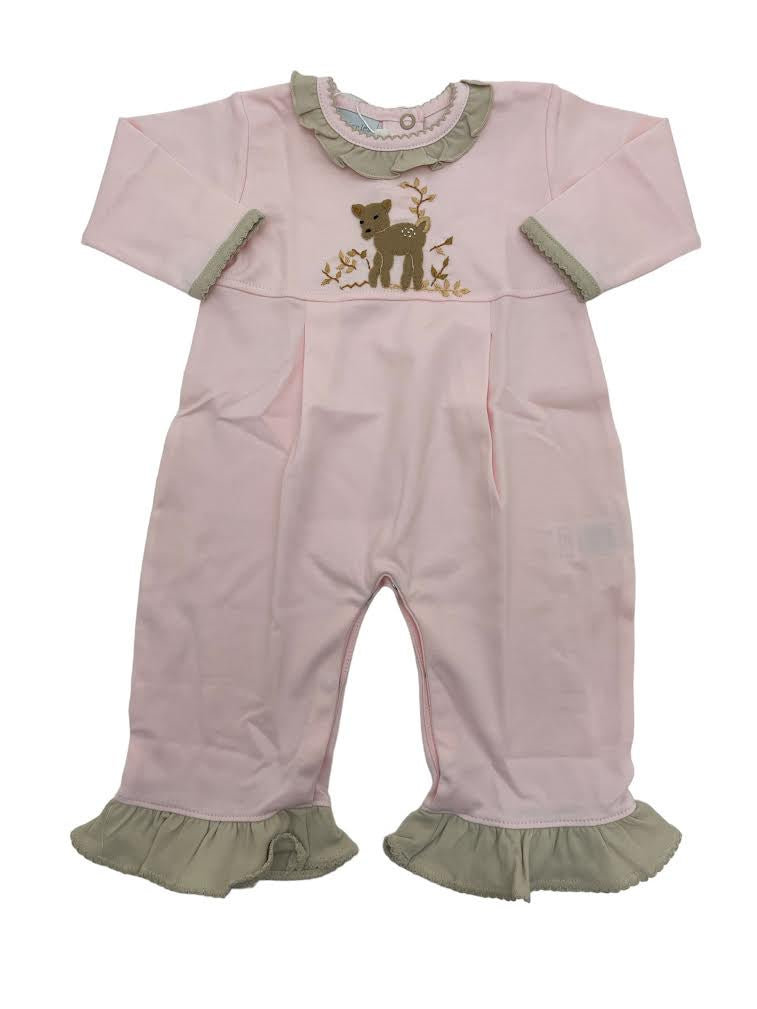 Squiggles Pink Fawn Coverall W/Tan Ruffles 111/102/46 5007