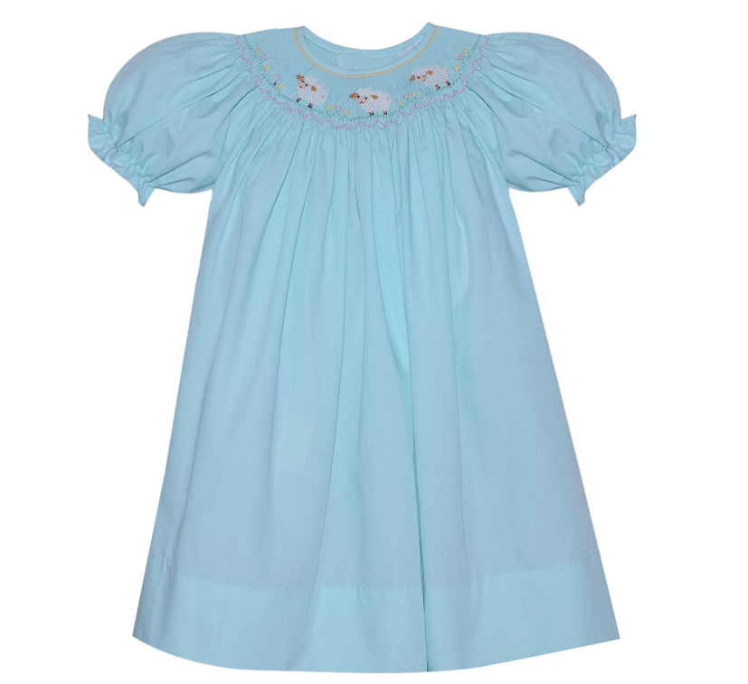 Baby Sen Georgette Dress Little Lamb Seafoam Aqua BS601D 5012
