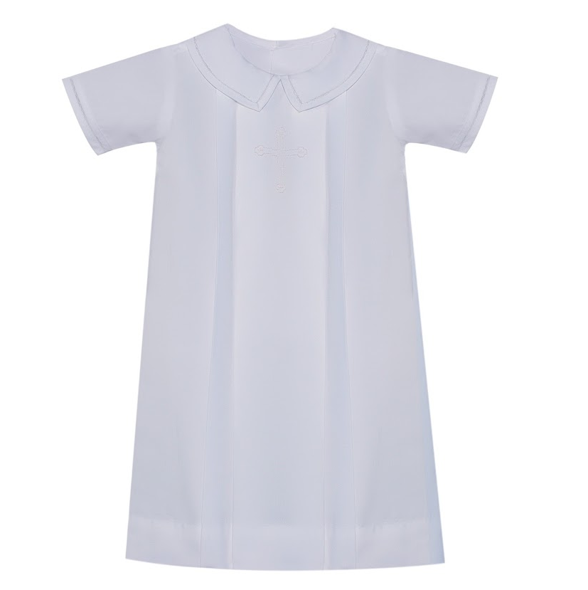 Baby Sen Carson Boy Baptism Gown White CSBDG 5012