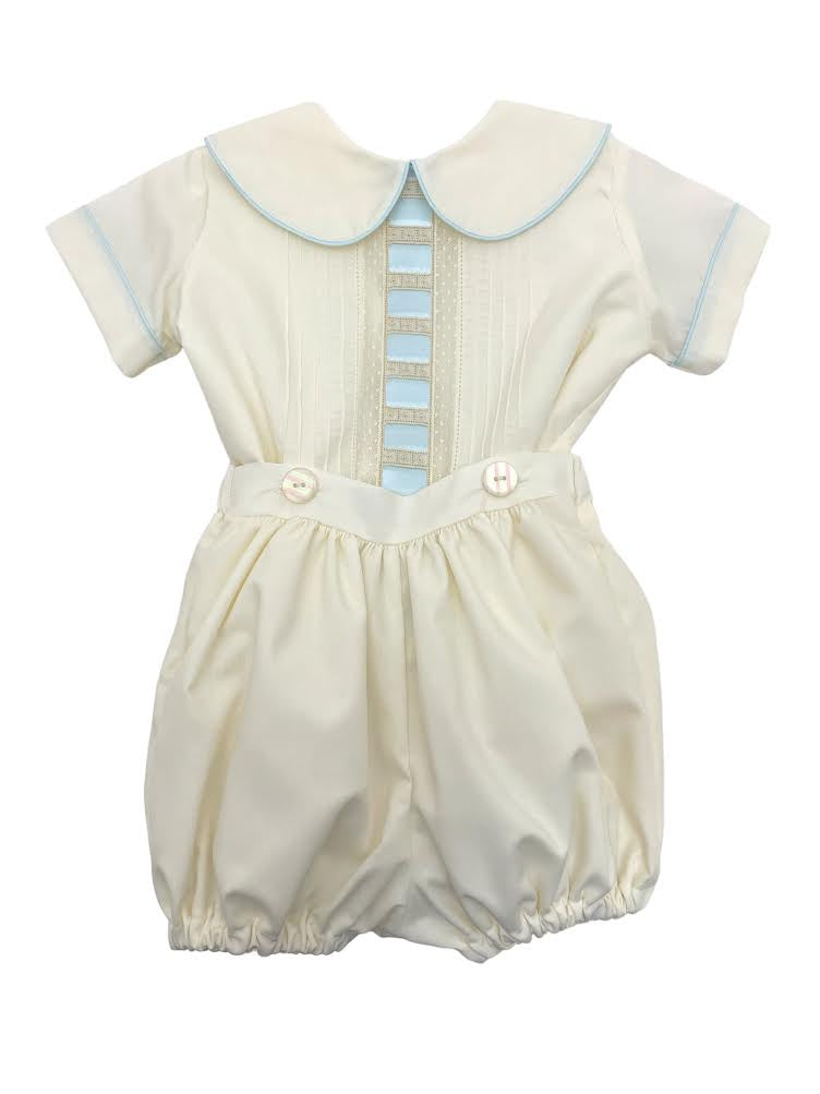 Treasured Memories Boys Ecru/Blue/Ecru Button On Bubble S1017 5007