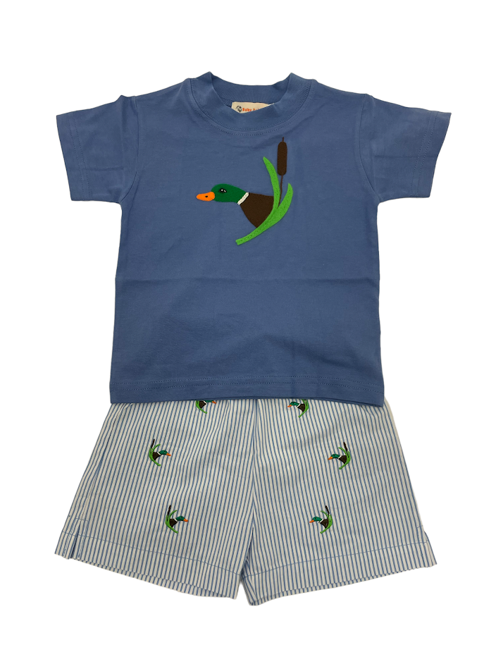 Luigi S/S T-Shirt Mallard Cattail Dk Chamb & Chamb/Wh St Shorts