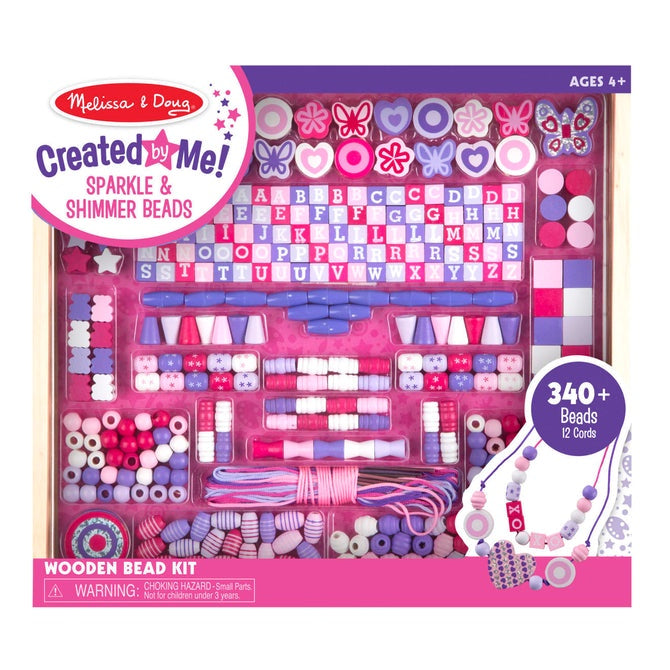 Melissa & Doug Created by Me! Sparkle & Shimmer Beads Wooden Bead Kit