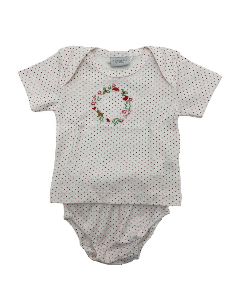 Squiggles My Favorite Things Lap Shoulder Shirt W/Diaper Cover 280/296/RD 5008