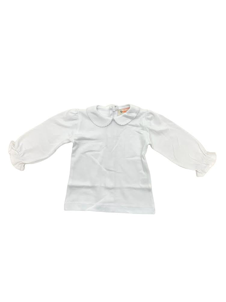 Luigi L/S Knit  Blouse W/Ruffle Cuffs & Peter Pan Collar KB068-01 5007