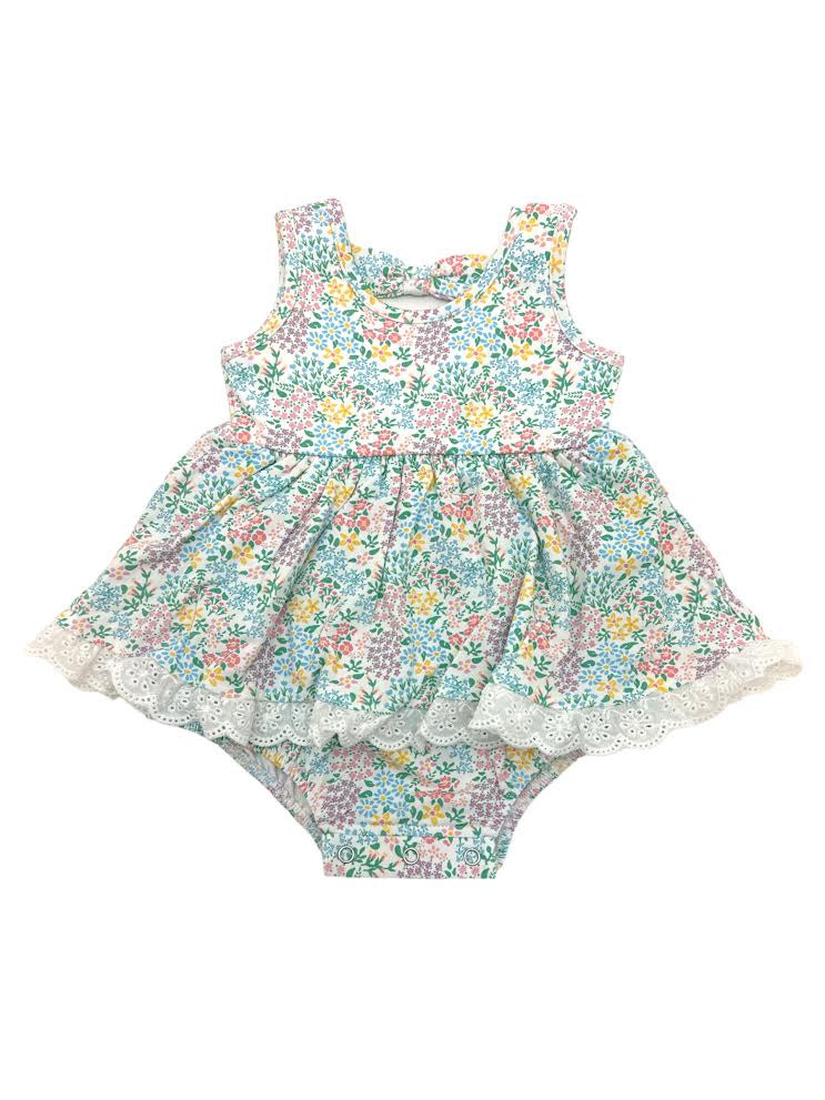 Swoon Baby Ditsy Floral Eyelet Bow Bubble Dress SBS2463 5102