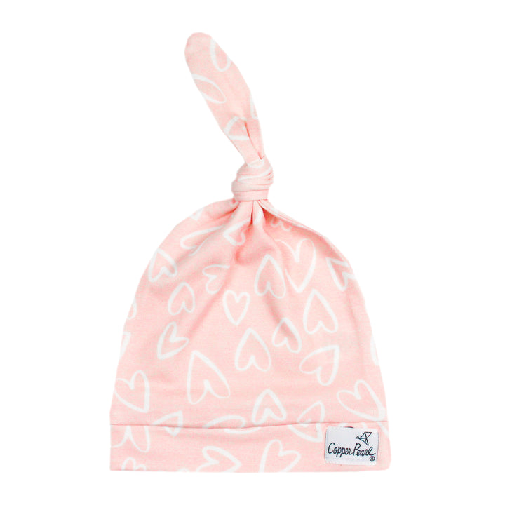 Copper Pearl Newborn Top Knot Hat