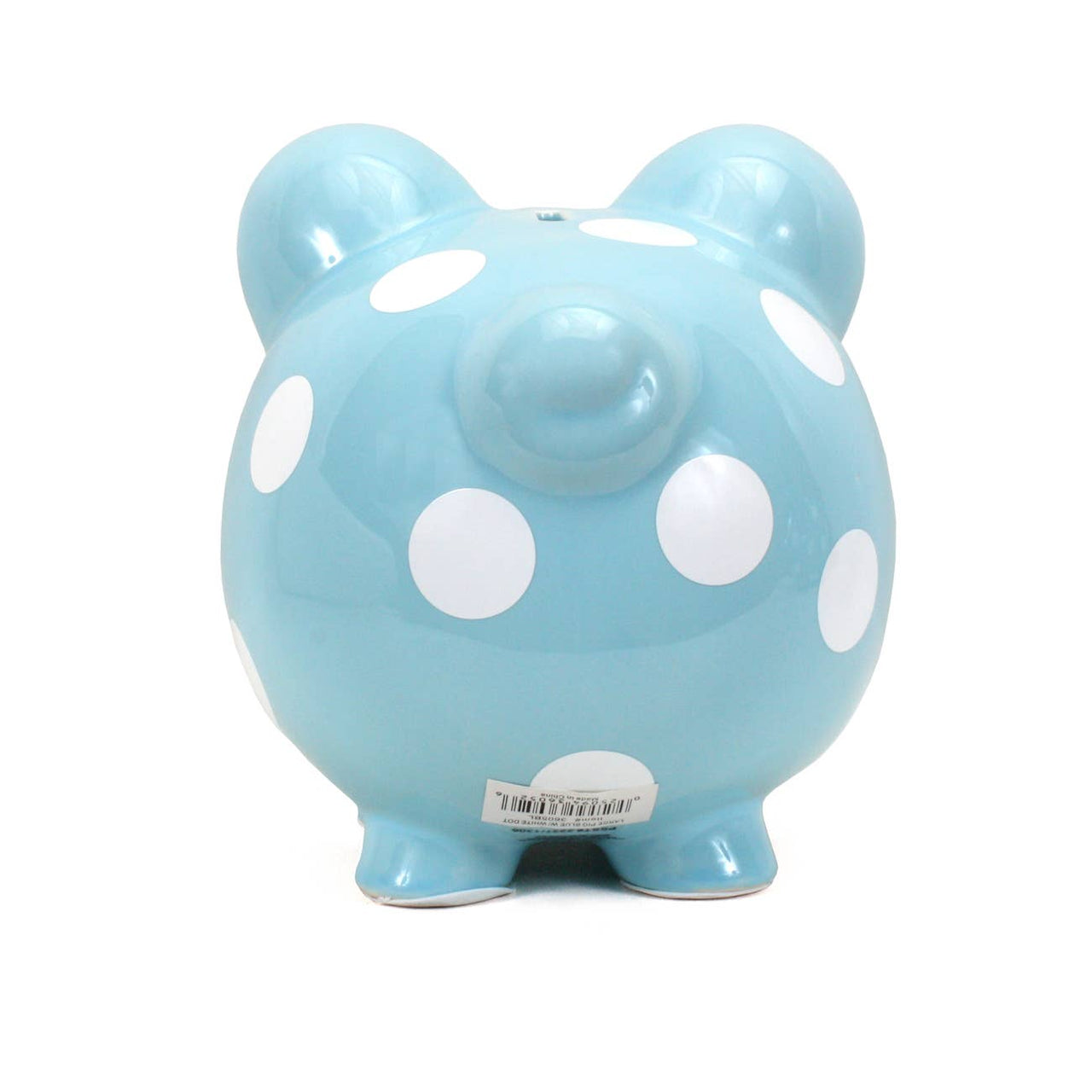 Child to Cherish Blue w/ White Dot Piggy Bank