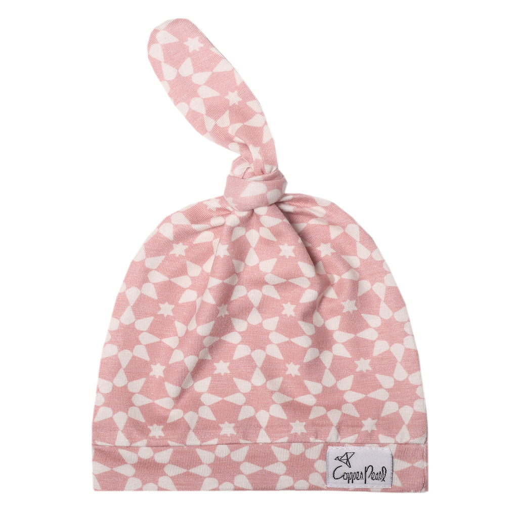 Copper Pearl Newborn Top Knot Hat