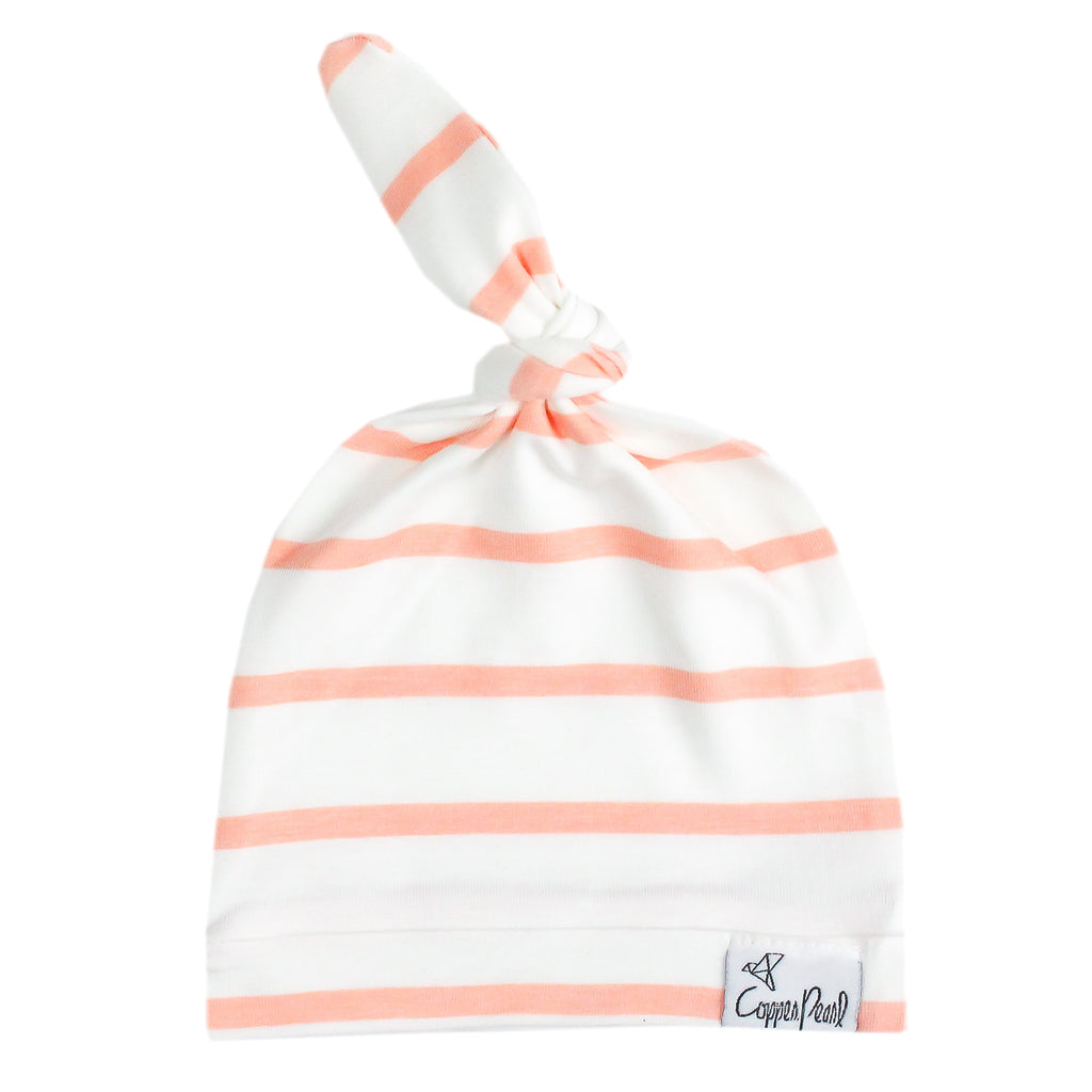 Copper Pearl Newborn Top Knot Hat