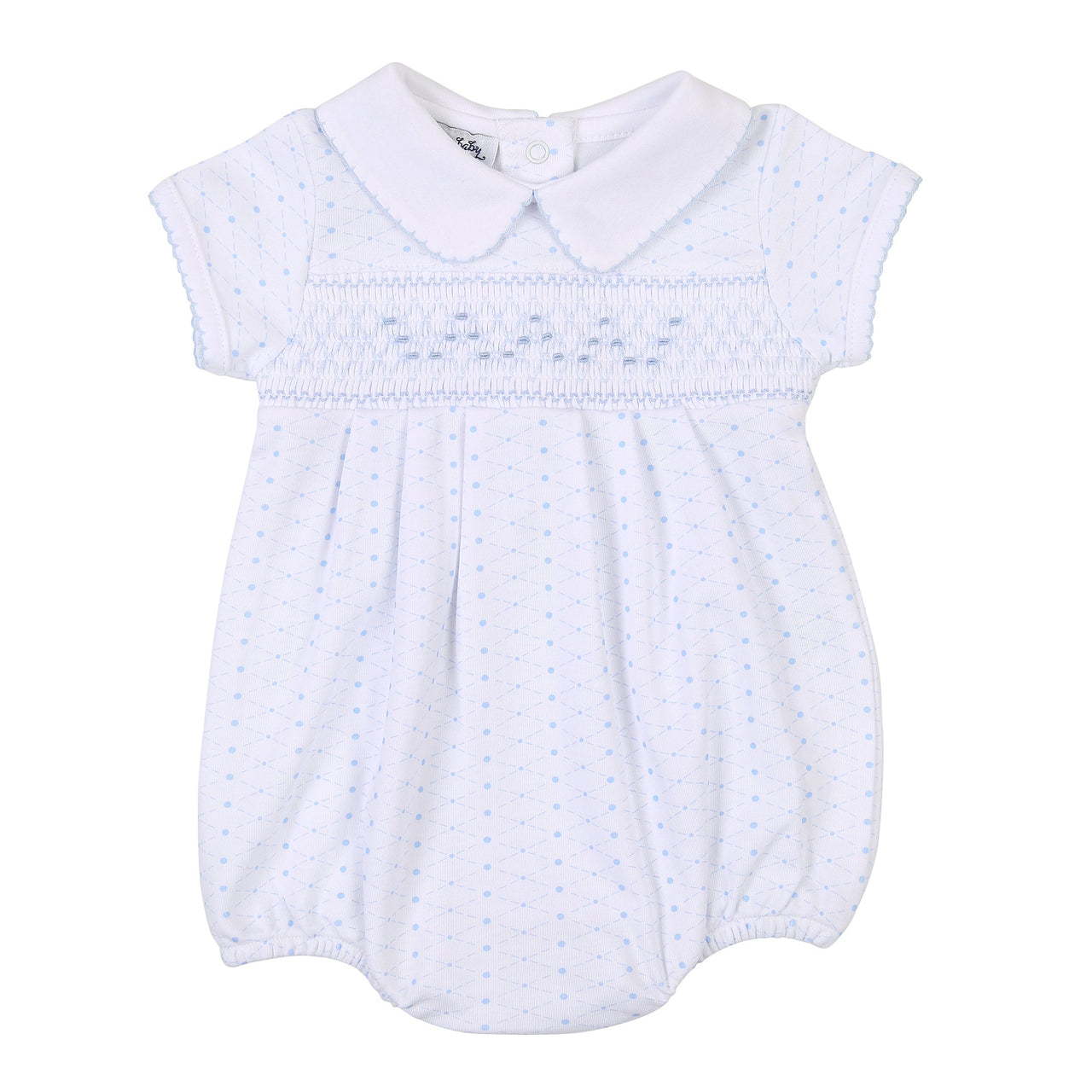 Magnolia Baby Spring Riley and Ryan Smocked Collared S/S Bubble 1117 5004