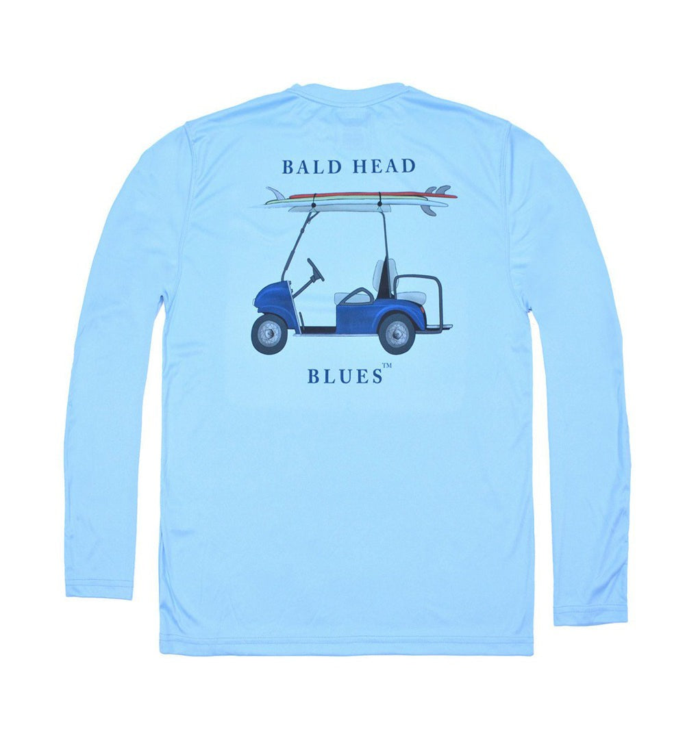 Bald Head Blues Performance Tee Golf Cart Blue 5101