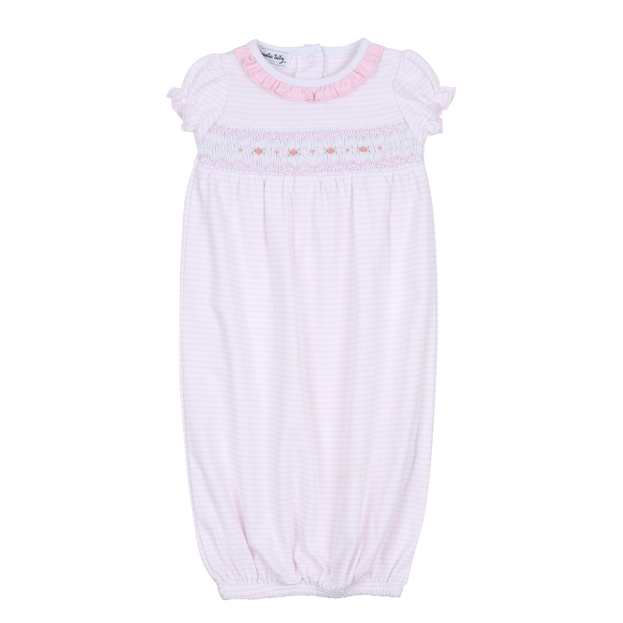 Magnolia Baby Katie and Kyle Smocked Ruffle S/S Gathered Gown Pk 4316-338 5101