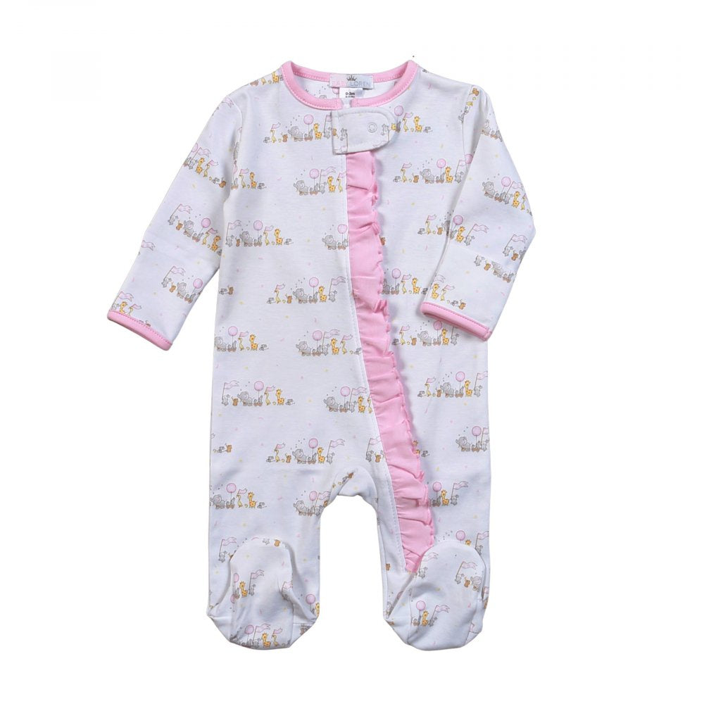 Baby Loren Pink Baby Parade Pima Zipper Footie PRD-399