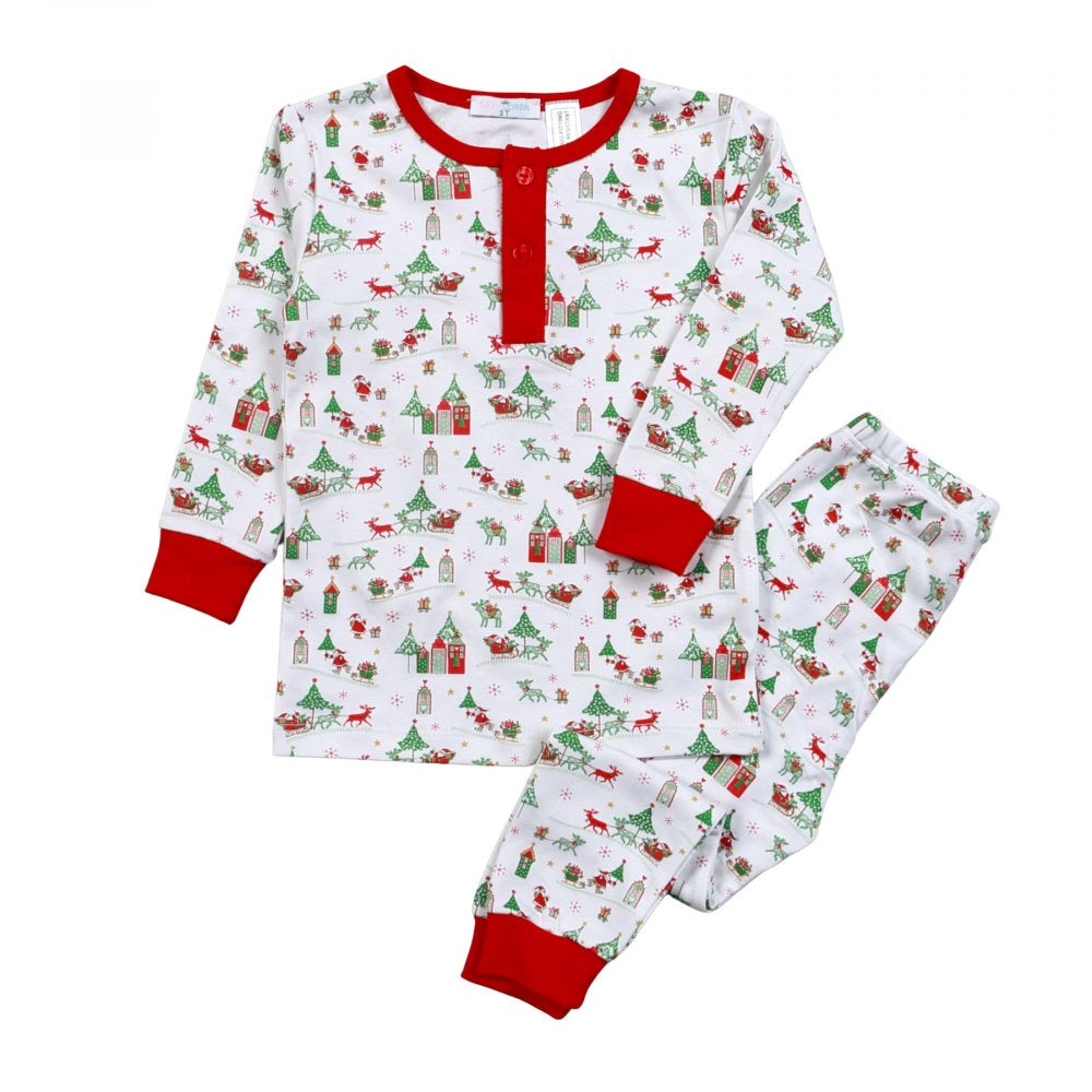 Baby Loren Santa is coming to town Pima 2pc Loungewear  5009