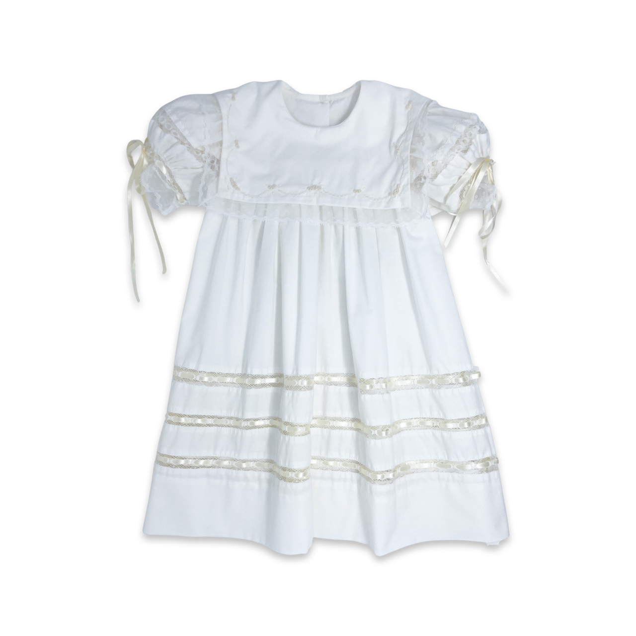 Lullaby Set Elle A Dress Blessings White Batiste Ecru Embroidery J-GDR700WH07E 5012